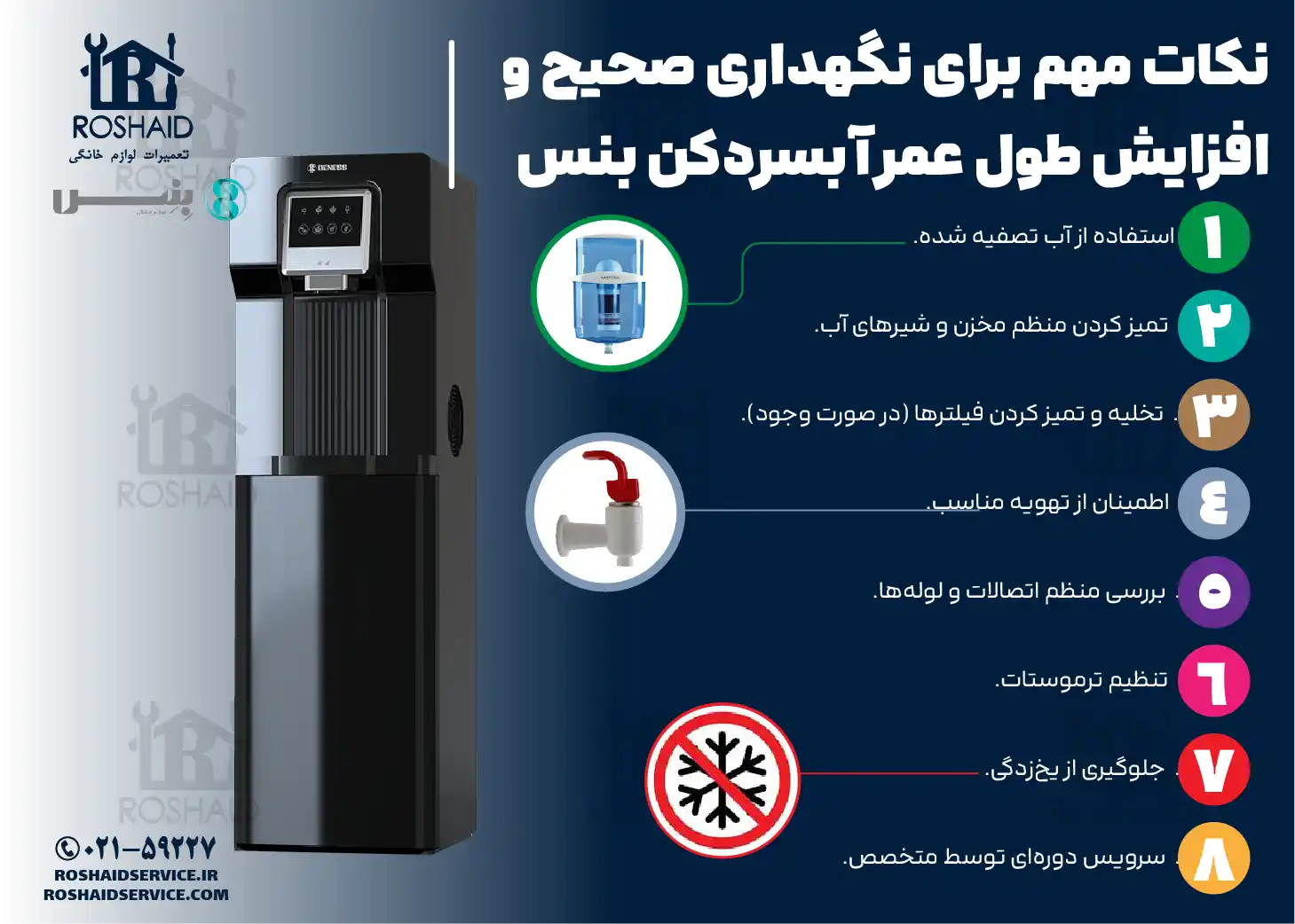 نکات مهم برای نگهداری صحیح و افزایش طول عمر آبسردکن بنس BENESS